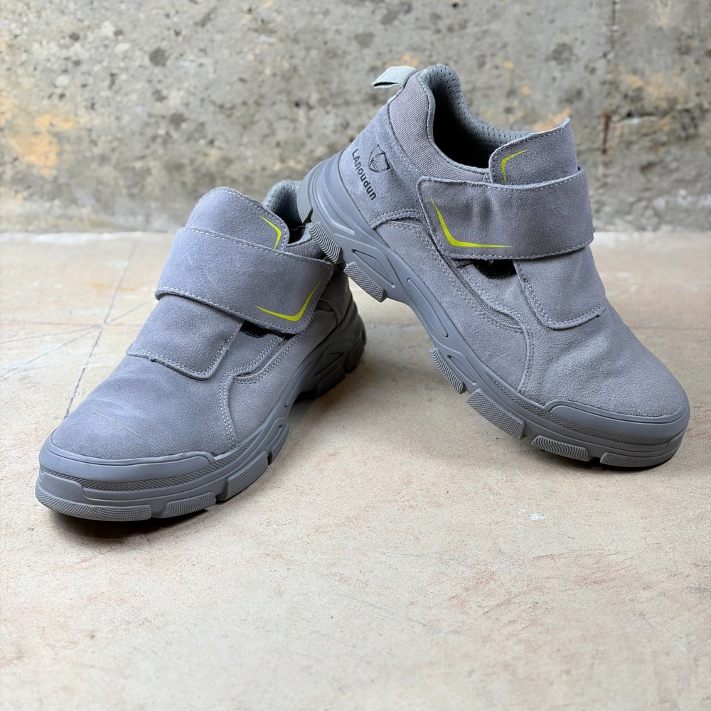 Lanoudun Construction Shoe Steel Toe Mens Safety Boot 9.5 Gray Gull Shield
